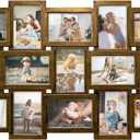 HELLO LAURA 21 Opening Photo Collage Frame for Wall - 4x6 Picture Frame Display Multiple Photos - Family Picture Frames Wall Decor for Home - Gold
