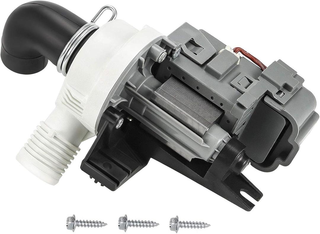 [Upgraded]W10536347 Washer Drain Pump Assembly, Exact for Whirl.pool Cabrio, Ken.more Oasis, May.tag Bravos model washing machines|3 Screws|Replace W10217134 AP5650269 W10281682 by TOMOON