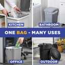 (200 Pack) 13 Gallon Trash Bags, 12-16 Gallon White Kitchen Bags, 1.5 Mil, Heavy Duty, Fits Round and Square 12-16 gal Trash Cans, 24" x 31" Garbage Trash Can Liners