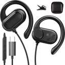 USB C Earbuds Wired Over Ear Headphones for iPhone 17 16 Pro 15 Plus/iPad 10th for Google Pixel 10 Pro 8 7 Open Ear Sport Headset Type USB C Earphones with Microphone Volume Control Rotatable Earhook