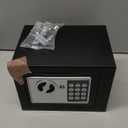 Small Electronic Safe Box With Digital Keypad & Keys - 9.05 x 6.7 x 6.7 Inches Wall Safe 0.23Cuft Mini Security Box for Coin Home Office Hotel Rooms Business Jewelry Gun (Black)