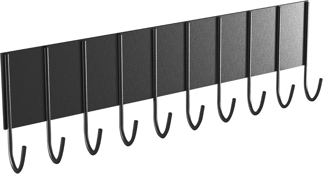 Magnetic Key Holder Wall Mount, Key Hanger Wall Mount Magnet With 10 Hooks, Black Magnetic Hook Rack For Indoor Outdoor Hanging, Magnetic Key Hooks For Hanging Keys, Kitchen Utensils, Grill Tools