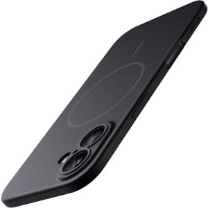 JETech Magnetic Slim Case for iPhone 17 6.3-Inch, Compatible with MagSafe, Ultra-Thin Lightweight Minimalist Phone Cover with Matte Finish and Full Camera Lens Protection (Black)