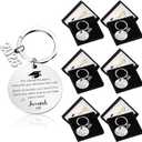 Huquary 6 Pack 2026 Graduation Keychain Gift Class of 2026 Bible Verse Key Chain with Box Religious Keychain for College Senior Night