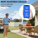 12V 24V 36V 48V Smarter Adjustable Lithium Battery Charger with Anderson Plug. Bluetooth APP Control, LIFEPO4 Battery Charger. 16FT, 3-Stage Charge Technology, for Golf Cart, Truck, RV, Boat and More