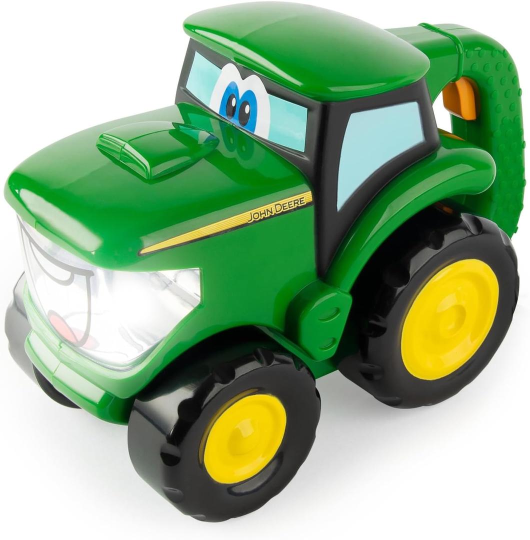 TOMY John Deere Johnny Tractor Toy Flashlight - 2-in-1 Kids Flashlight and Toy Tractor with Free Rolling Wheels - Officially Licensed John Deere Toys- Ages 18 Months and Up
