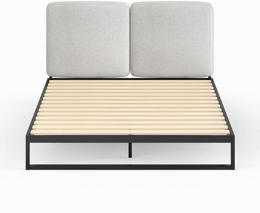 Zinus Parker Upholstered Cushion Headboard, Easy Assembly, Light Grey, Queen