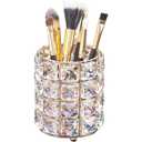 LUGUNU Makeup Brush Holder Organizer Crystal Vanity Decor Bling Personalized Comb Brushes Pen Storage Box Container (Gold 1 Pack)