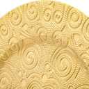 SOUJOY 12 Pack Gold Charger Plates, 13 Inch Plastic Dinner Plate, Reusable Round Phoenix Pattern Elegant Serve Ware Plates for Weddings, Parties, Anniversary, Thanksgiving, Large