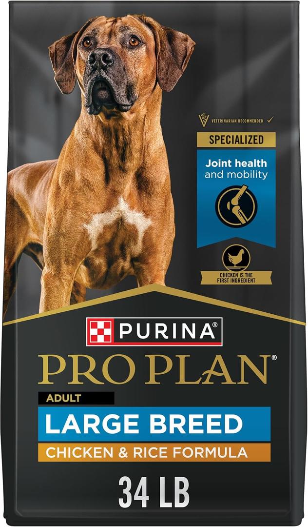 Purina Pro Plan High Protein, Digestive Health Large Breed Dog Food Dry, Chicken and Rice Formula - 34 lb. Bag (EXP 10/01/26)