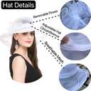 SAFERIN Women's Organza Church Fascinator Bridal Tea Party Wedding Hat (Blue)