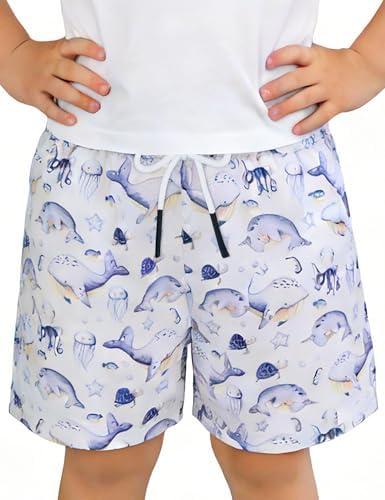 Pottwal Boys Swim Trunks for 10 Years, UPF 50+, Chlorine Resistant, Water Repellent, Adjustable Waistband Size 10Y