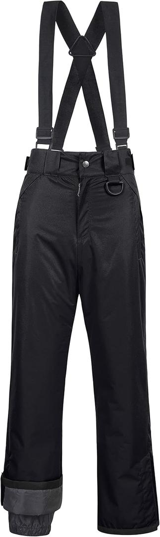 CREATMO US Women's Snow Pants Ski Bibs Waterproof Insulated Winter Snowboard (2X-Large, Black)