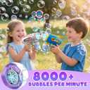 3 Pack Bubble Guns with Bubbles Solution: Automatic Bubble Maker Machine for Boys Girls, Bubble Guns Outdoor Toys for Toddlers, Party, Wedding Birthday Gifts for Ages 3 4 5 6 7 8 Year Old Kid