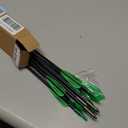 Lanneret Archery Practice Target Arrows for Kids Youth or Beginners, 28inch Fiberglass Arrows for Compound & Recurve Bow (Pack of 12) Green