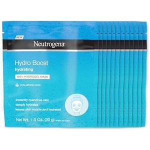 Neutrogena Hydro Boost Moisturizing & Hydrating 100% Hydrogel Sheet Mask, Face Mask for Dry Skin with Hyaluronic Acid, Gentle & Non-Comedogenic, 1 oz, 6 Pack