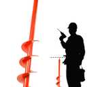 4" x 25" Upgraded Auger Drill Bit for Planting, Extanded Length Garden Auger Drill Bit for 3/8" Hex Drive Drill, Garden Spiral Hole Drill Planter for Bulb Planting, Bedding Plants, Umbrella Holes