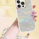 3 x Compatible with iPhone 16 Pro Case for Women Girls, Slim Fit Glitter Cute Phone Case for iPhone 16 Pro with Pearl Phone Charm Lanyard Wrist Strap, Shockproof Hard Protective Case 6.1 Inch Shiny Grey