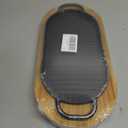 Cast Iron Sizzler Hot Serving Dish & Wooden Stand/Sizzler Plate - 12 X 6"