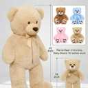 MaoGoLan 5Pcs Big Teddy Bear Plush with 4 Babies,41" Cuddly Giant Bear Stuffed Animal with Zipper Storage for Small Teddy Bear Plushies in Bulk for Baby Shower,Party Favor,Decorations,Kids,Adults