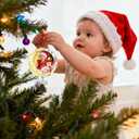 2 x Babys First Christmas Photo Ornament 2025 Girl - Personalized Pink Elephant Ornament - My 1st Xmas Tree New Baby Girl Picture Keepsake Ornaments Decoration