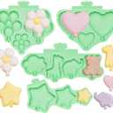 KALAIEN Animal Molds Silicone,Star Chocolate Mold,Heart Gummy Candy Molds Flower Fondant Molds for Candle Mold,ice Cube tray,Cupcake Topper,Polymer Clay Molds Set of 4