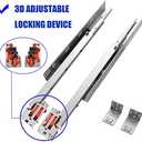 6 Pairs of 21 Inch Undermount Soft Close Drawer Slides Full Extension Concealed Drawer Rails with Mounting Screws,3D Locking Device and Brackets