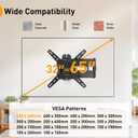Perlegear Long Arm TV Wall Mount for 32-65 TVs, 37.4 Long Extension Corner TV Mount, Max VESA 400x400mm, Articulating Arms Full Motion Wall Mount Bracket with Swivel and Tilt, Holds up to 110 lbs