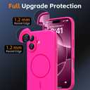 3 x Magnetic for iPhone 17 Case, [Matte Solid Color] [Full Camera Protection] Protective Case for iPhone 17 - Hot Pink