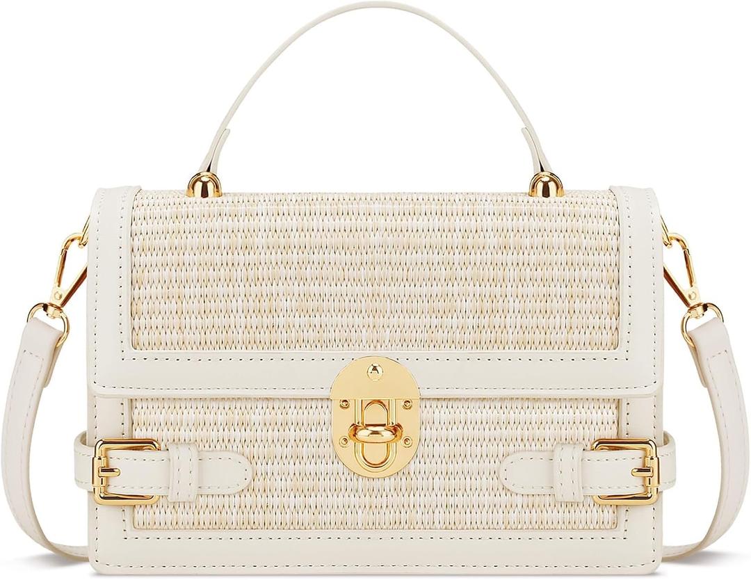 KKXIU Straw Purses for Women Summer Beach Shoulder Purse & Clutch Handbag, Woven Crossbody Bags for Women