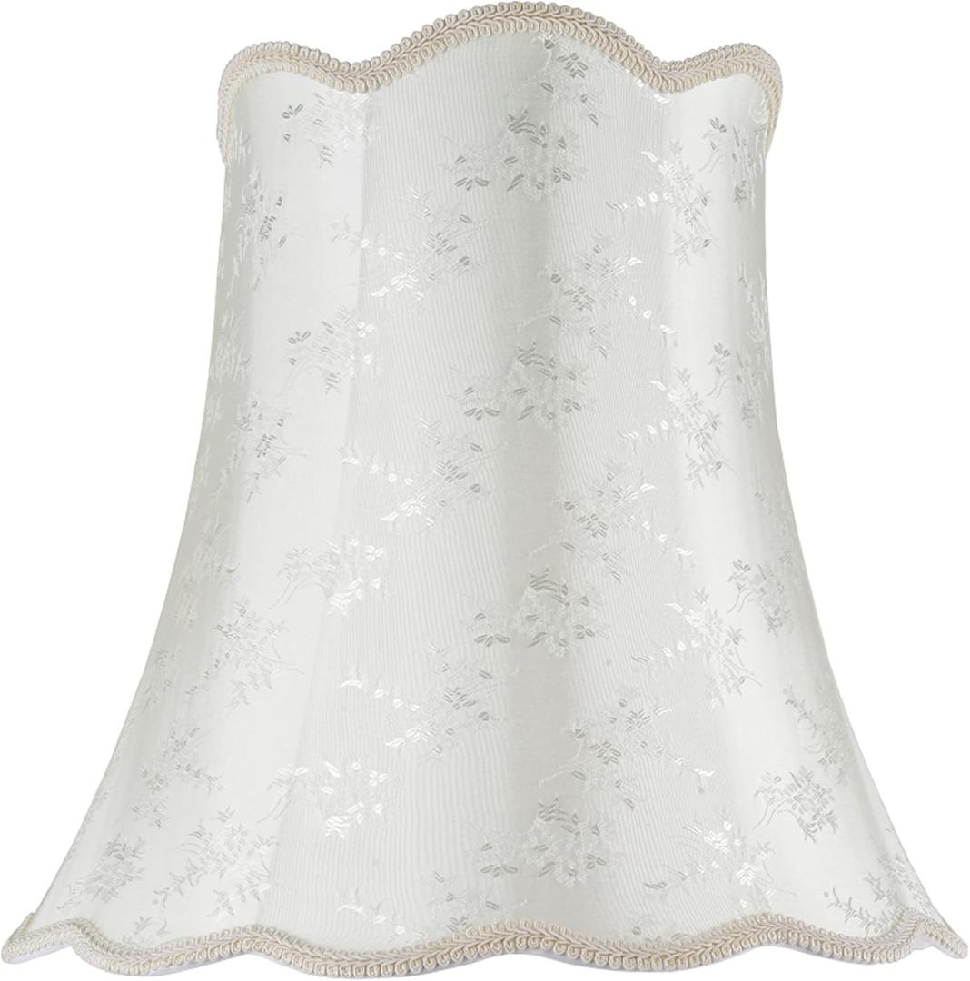 Aspen Creative 34002 Transitional Scallop Bell Shape Spider Construction Lamp Shade in Ivory, 16" wide (10" x 16" x 15")