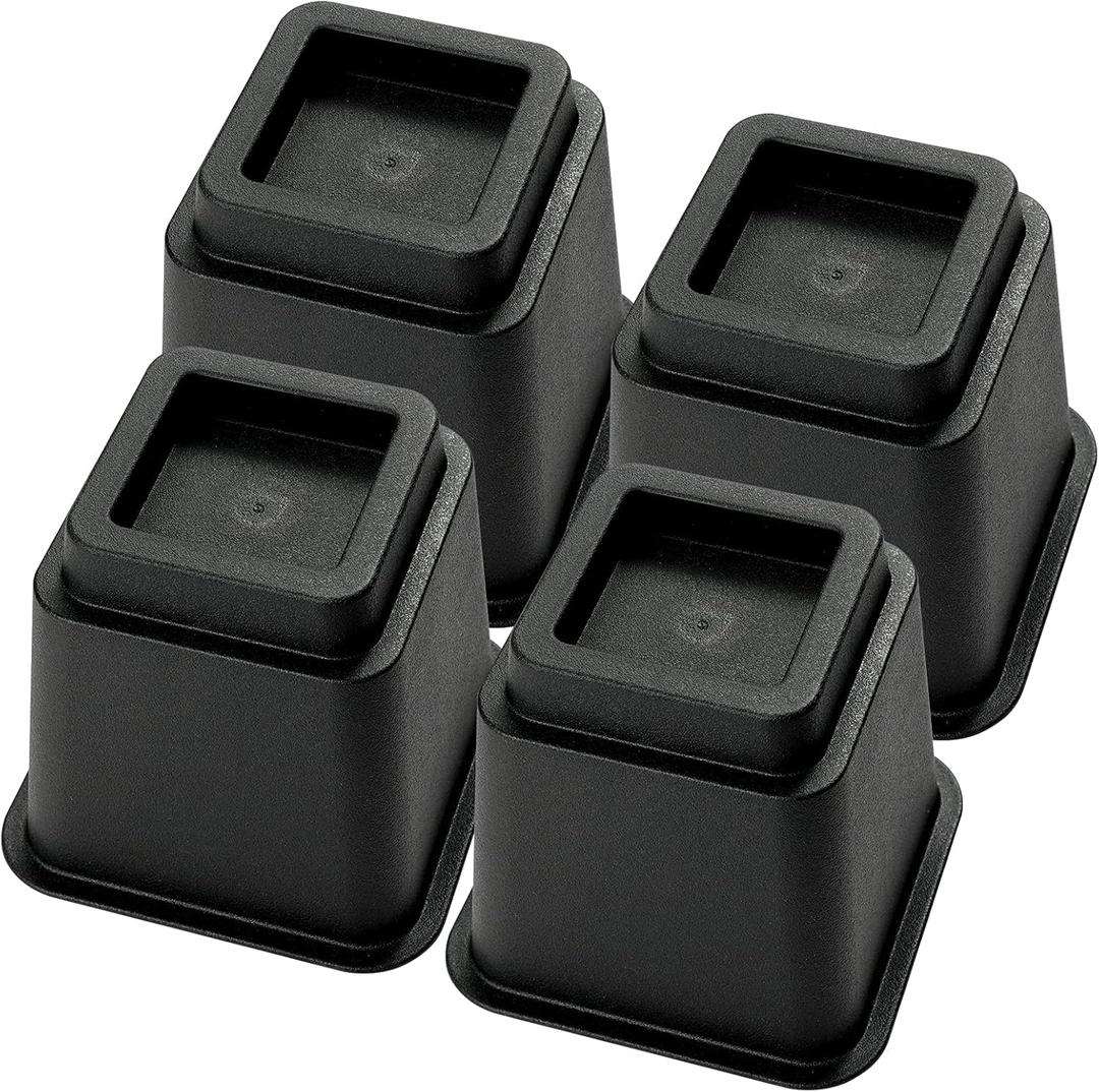 Ihomepark Bed Risers 5 Inch, Heavy Duty Square Furniture Frame Lift for Couch, Chair, Desk, Sofa and Bunk Bedpost, Set of 4