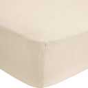 Abstract Fitted Bed Sheet - 100% Cotton Snug Fitted Bed Sheets for Narrow Twin/Rv Bunk/Camping Cot - Breathable Fabric - Deep Pockets Up to 12 Inch (Beige, 44" x 75")