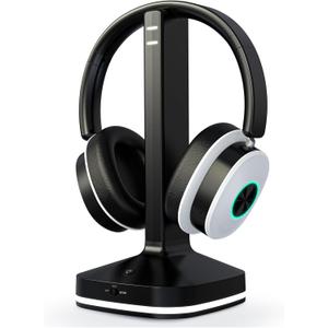 Wireless Headphones for TV Watching, TV Headphones Wireless for Seniors with Transmitter Charging Base, Over Ear Headset with 3 Audio Modes, No Audio Delay Blutooth 5.4, Gifts for Parents, Black&White