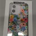 MOSNOVO for iPhone 17 Case | Military Grade 6.6ft Drop Tested | Camera Control | Clear with Pastel Floral Garden Design