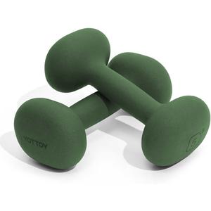 YOTTOY Weights Dumbbells Set for Women, 5 Lb Dumbbells Set of 2, Non-Slip Hand Weights for Home Workouts, Portable Strength Training Neoprene dumbbells (5LB-Pair, Green)