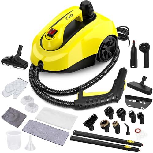 TVD Steam Cleaner, Heavy Duty Canister Steamer with 26 Accessories, Steam Mop with 5M Extra-Long Power Cord for Home Floor Cleaning, Grout, Upholstery, Car Detailing