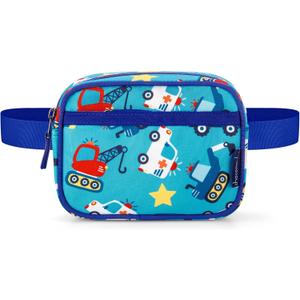 Choco Mocha Toddler Fanny Pack 2-4 Years Old Kids Fanny Pack Little Boys Fannys Packs Boys Belt Bag for Gift, Car Blue