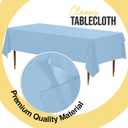 Exquisite 66% Thicker Premium Plastic Table Cloth Rectangle Table Cover 0.5 Mil 12 Pack Light Blue Table Cloth 54 Inch x 108 Inch Disposable Tablecloth Won't Tear Easily Like Cheap Thin Brands