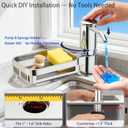 Kitchen Sink Soap Dispenser with 40" Extension Tube Built-in Sponge Holder, Leak-Proof ABS Pump, No Messy Refills, Under-Sink Bottle Connection Kit for Dish Soap, Hand Soap & Lotion (Brushed Nickel)