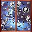 3 x Halloween Window Stickers, 8 Sheets Halloween Skeleton Window Clings Decals for Party Decorations, Scary Hallowmas Stickers Glass Window Home Decor for Indoor Outdoor Party Supplies