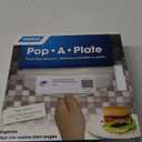 Camco 9-inch Pop-A-Plate Plastic Plate Dispenser | Ideal for Compact Spaces, RVs and Trailers | Mounts Under Cabinets or Shelves | White (57001)