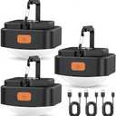 Rechargeable Camping Lights FLY2SKY 3Pcs Black Tent Lights Mini Flashlight Portable LED Camping Lantern Survival Gear Camping Accessories for Hiking Backpacking Fishing Hurricane Emergency Outage