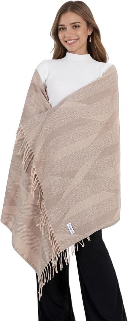Winter Scarf for WomenCashmere Feel Pashmina Shawl, Warm Fashion Blanket Wrap & Gift (Beige)