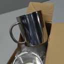 Cunhill 4 Set 13.5oz/400ml Stainless Steel Coffee Mug with Handle Metal Double Walled Cups Camping Mug Dishwasher Safe Tea Cups for Home Camping Travel Outdoors RV Keep Drinks Hot