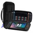 2 x Pequecom Hard Carrying Case for Nintendo Switch 2 (2025) - 3-in-1 Starter Kit with 2 Screen Protectors & Secure Straps, Shockproof Travel Storage Shell Pouch, Portable Console Organizer, Black