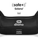 Diono Solana, No Latch, Single Backless Booster Car Seat, Lightweight, Machine Washable Covers, Cup Holders, Black