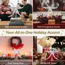 HUTHDAK Large Glitter Silver Bow Christmas Tree Topper,9.4 Inch Metal Tree Topper,Silver Bow Christmas Decorations for Xmas Home Decor Holiday Party Indoor Outdoor Shop Office