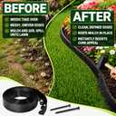 Landscape Edging Garden Border 100ft x 2in, 180 Stakes, Black