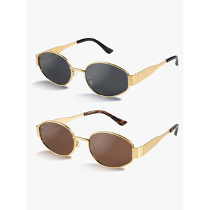 livho 2025 Trendy Oval Sunglasses - Stylish Polarized Shades for Everyday - Retro Metal Frames